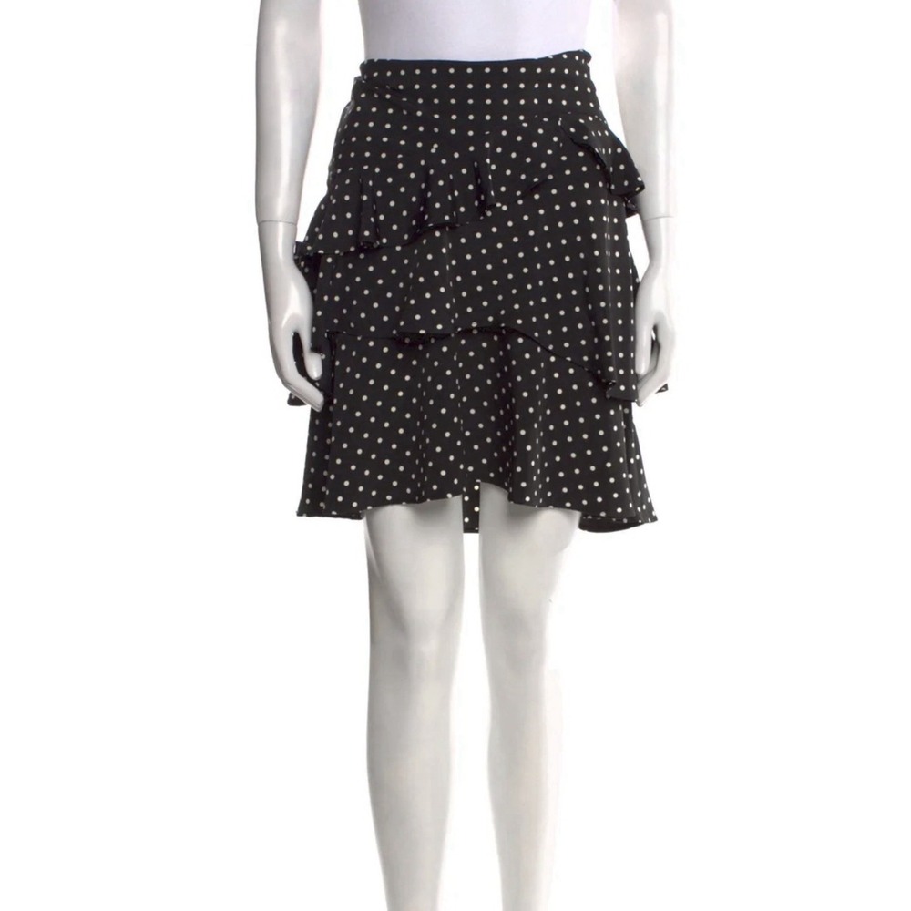 Lauren Ralph Lauren Polka Dot Pearl Ruffled Flared  Tiered A-Line Skirt 12 $110